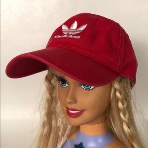 Adidas Women's Red Cap with White Logo. Size/ one size